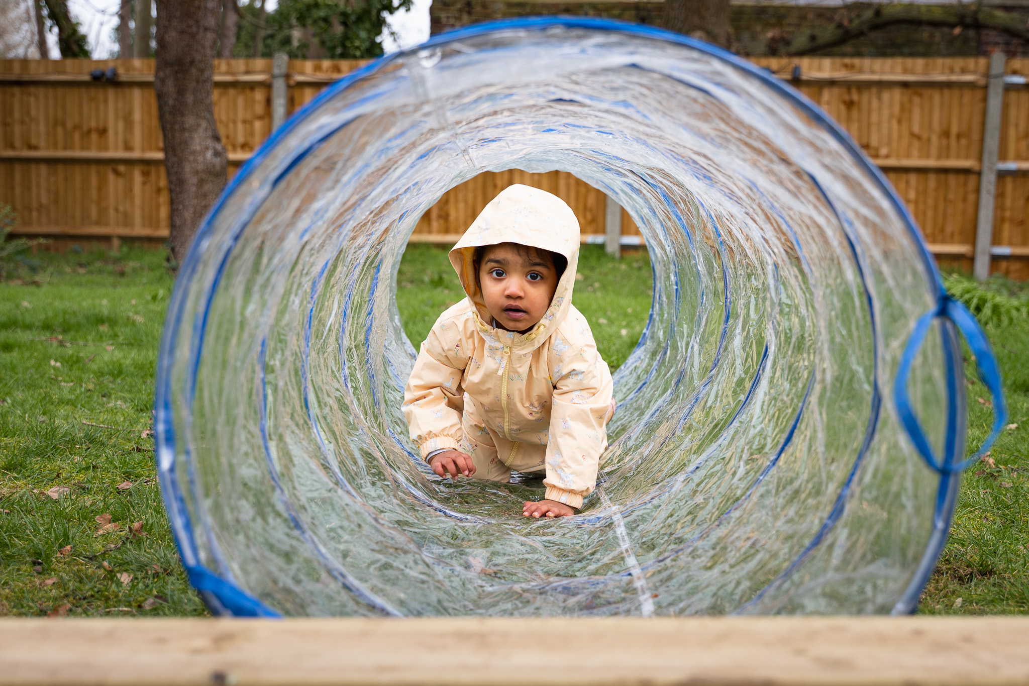 Tunnel play in the garden